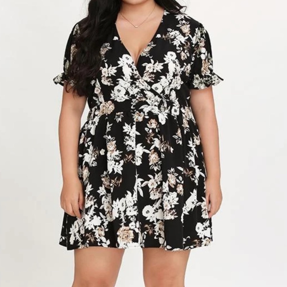 Bloomchic Surplice Neck Floral Dress